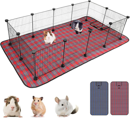 C&C Cage for Guinea Pigs, Guinea Pig Playpen with Mat, 12 Panels