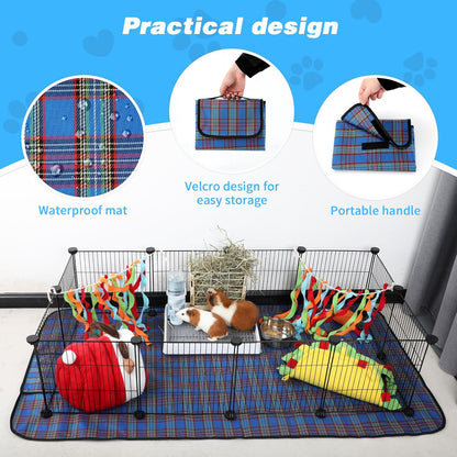 C&C Cage for Guinea Pigs, Guinea Pig Playpen with Mat, 12 Panels