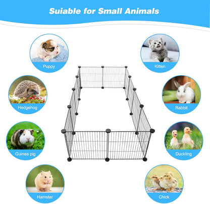 C&C Cage for Guinea Pigs, Guinea Pig Playpen with Mat, 12 Panels