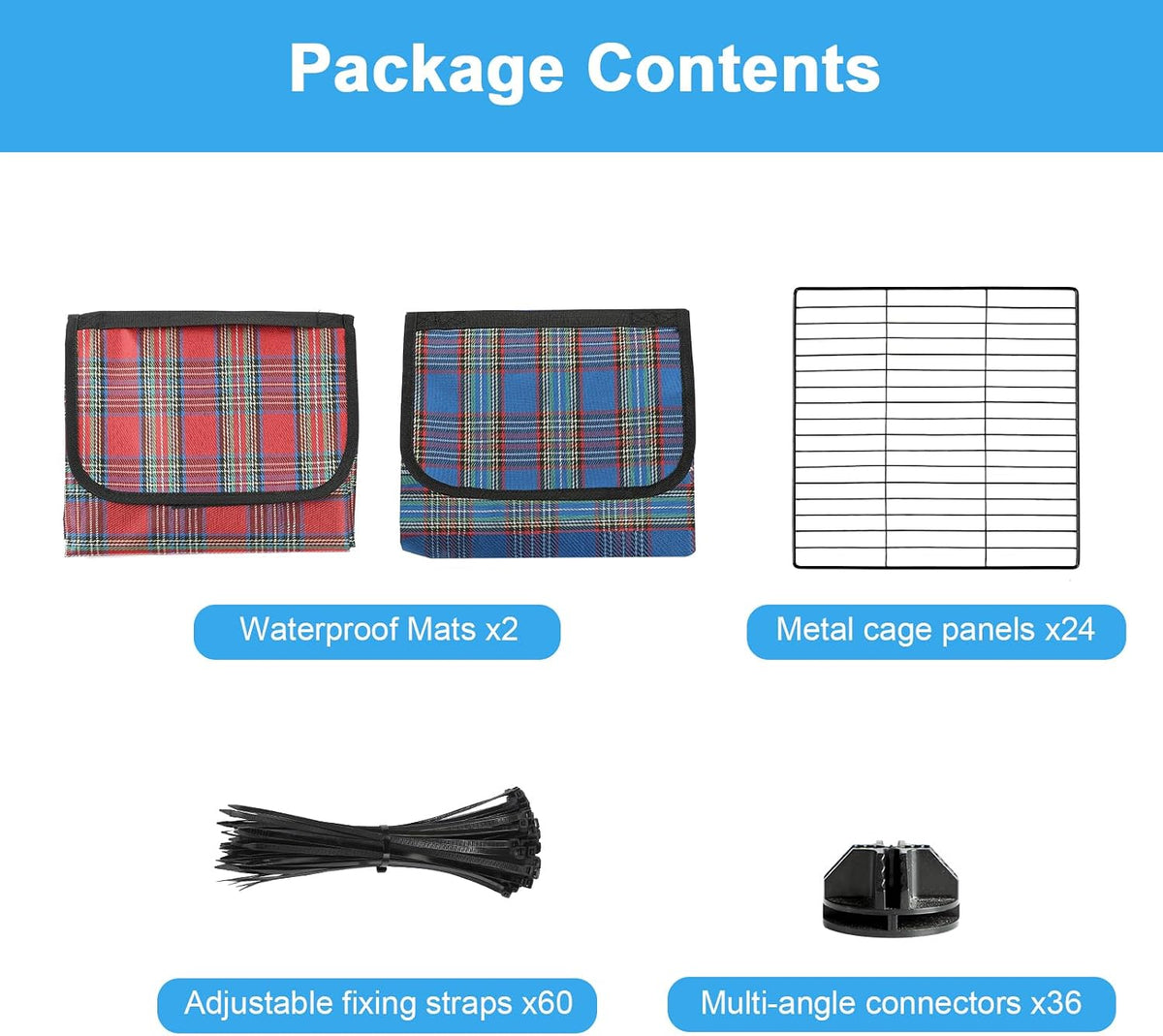 C&C Cage for Guinea Pigs, Guinea Pig Playpen with Mat, 12 Panels