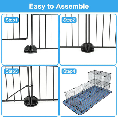 C&C Cage for Guinea Pigs, Guinea Pig Playpen with Mat, 12 Panels