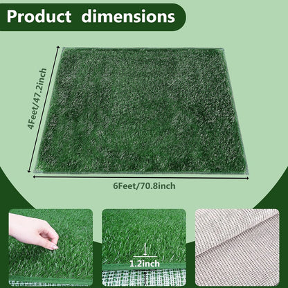 6x4FT Dog Pee Grass, Artificial Grass Mat with Drainage Holes