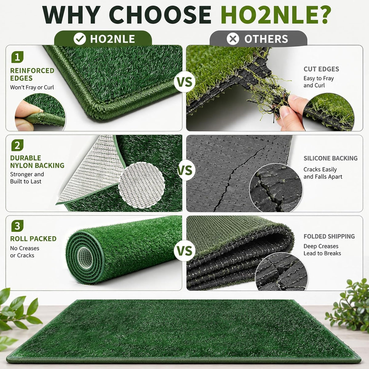 6x4FT Dog Pee Grass, Artificial Grass Mat with Drainage Holes
