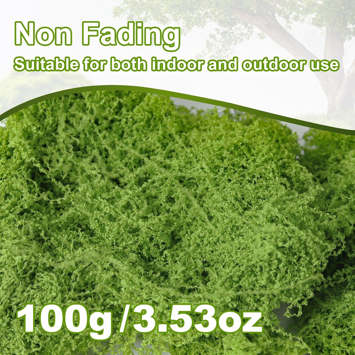 50g/1.76oz Fake Moss for Crafts, Light Green Plants Indoor, DIY Decorative Moss for Fairy Garden Floral Wedding Model Making Glass Containers Home