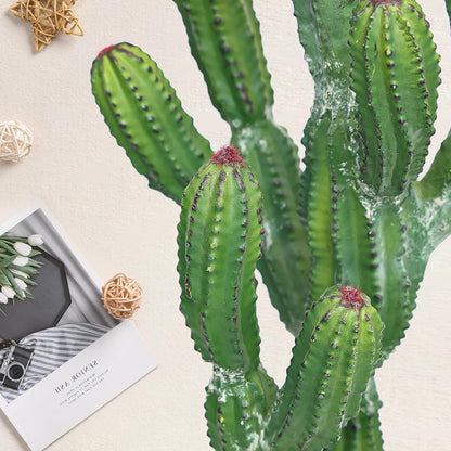 30inch Fake Cactus with Red Flowers, Faux Desert Cacti Fake Cactus Plant, Lagre Artificial Succulents Plants for Indoor and Outdoor Home Office Decor