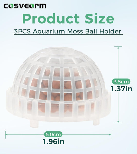 3PCS Aquarium Moss Ball Holder with Filter Stone for Fish Tank