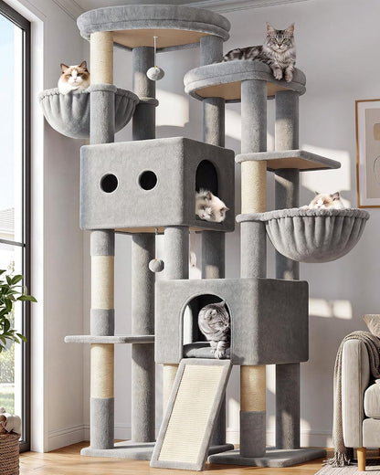 Cactus Cat Tower for Indoor Cats, Heavy Duty Cat Trees for Large Cats Adult Big Cats Maine Coon Cat Tree Tower with Scratching Post, Extra Large Top Perch, Cat Condos, F61, Green, 61inch