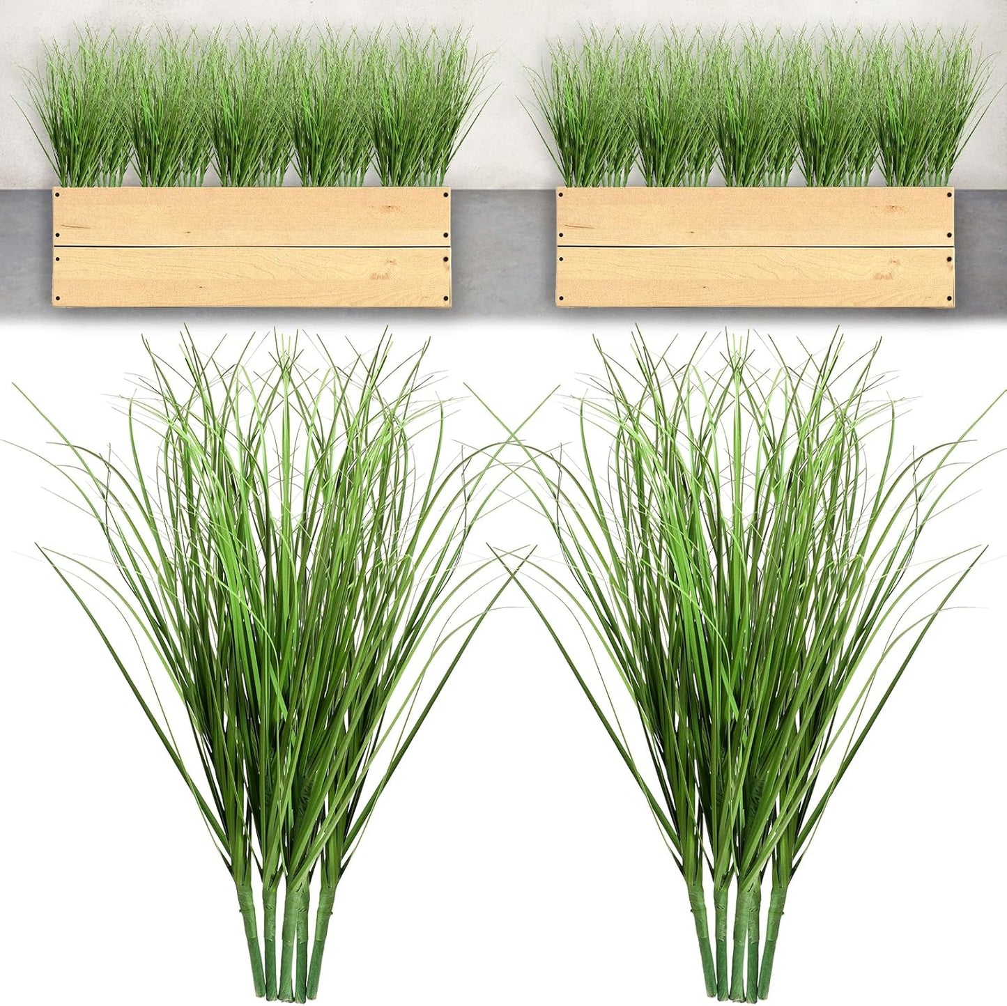 10 PCS Artificial Plants Onion Grass, Faux Shrubs Wheat Grass Greenery Stems Onion Grass-Greenery Faux Greenery Stems for Home Decor, Fake Tall Grass-Plant for House Home Indoor Outdoor Office Room