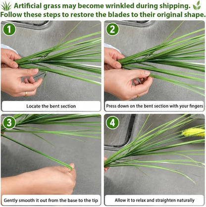 10 PCS Artificial Plants Onion Grass, Faux Shrubs Wheat Grass Greenery Stems Onion Grass-Greenery Faux Greenery Stems for Home Decor, Fake Tall Grass-Plant for House Home Indoor Outdoor Office Room