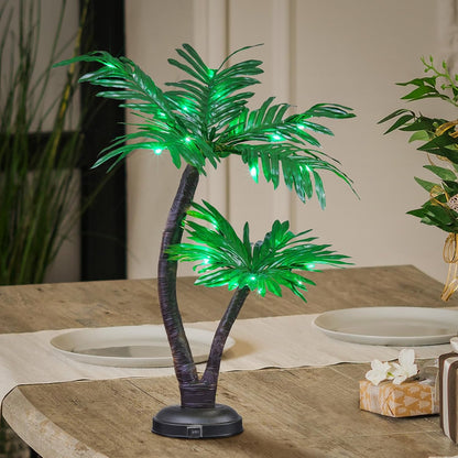 Gorgeous Artificial Lighted Solar Palm Tree 4FT&6FT Office Decor, 184LED for Outside Patio Home Party Garden Nativity