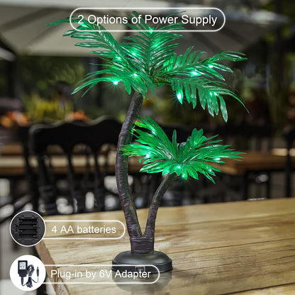Gorgeous Artificial Lighted Solar Palm Tree 4FT&6FT Office Decor, 184LED for Outside Patio Home Party Garden Nativity