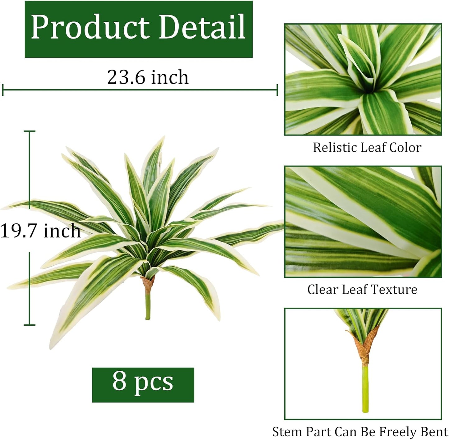 Fake Ferns,Faux Outdoor Plants UV Resistant,3D Real Touch Fake Plants Total 60 Blades,Weatherproof Artificial Plants Outdoor Indoor for Garden Porch Home Office Living Room Decor