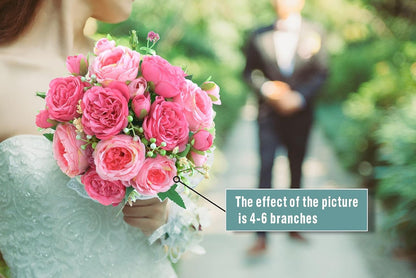 2 Bunches Artificial Peonies Flowers Small Silk Blue Peonies Fake Hydrangea Flowers Arrangements Table Centerpiece Faux Flores for Bridal Wedding Home Decor (2, Blue White)