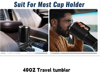 40oz Insulated Travel Mug Tumbler With Handle and Straw,Stainless Steel Double Wall Vacuum Cup Keep Drink Cold and Hot (Yellow)