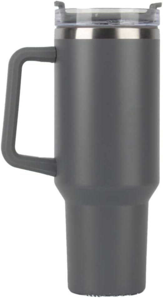 40oz Insulated Travel Mug Tumbler With Handle and Straw,Stainless Steel Double Wall Vacuum Cup Keep Drink Cold and Hot (Yellow)
