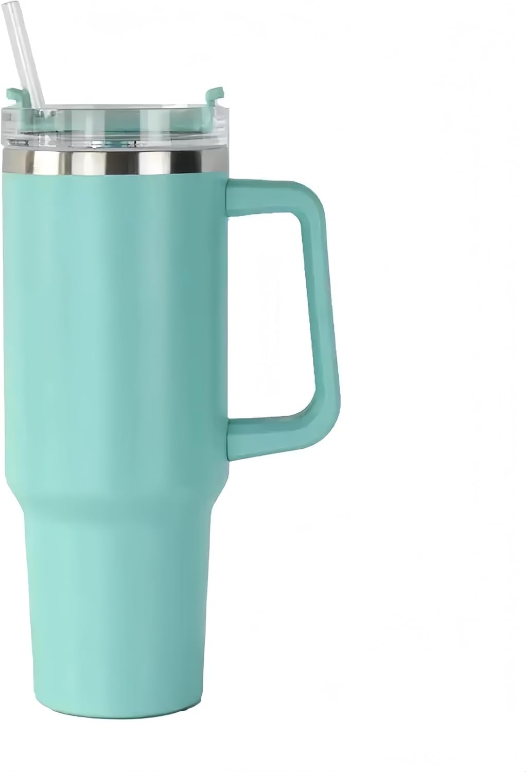 40oz Insulated Travel Mug Tumbler With Handle and Straw,Stainless Steel Double Wall Vacuum Cup Keep Drink Cold and Hot (Yellow)