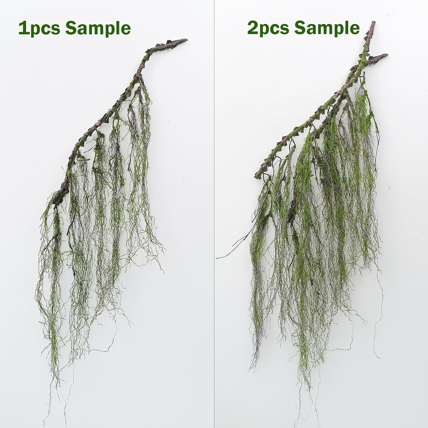 63inch Curly Faux Weeping Willow Tree Branches Hanging Moss Halloween Decor | Artificial Twisty Wood Curtain Spooky Fall Long Vine Green Twigs Garland For Wall Jungle Fireplace Patio Porch Decoration
