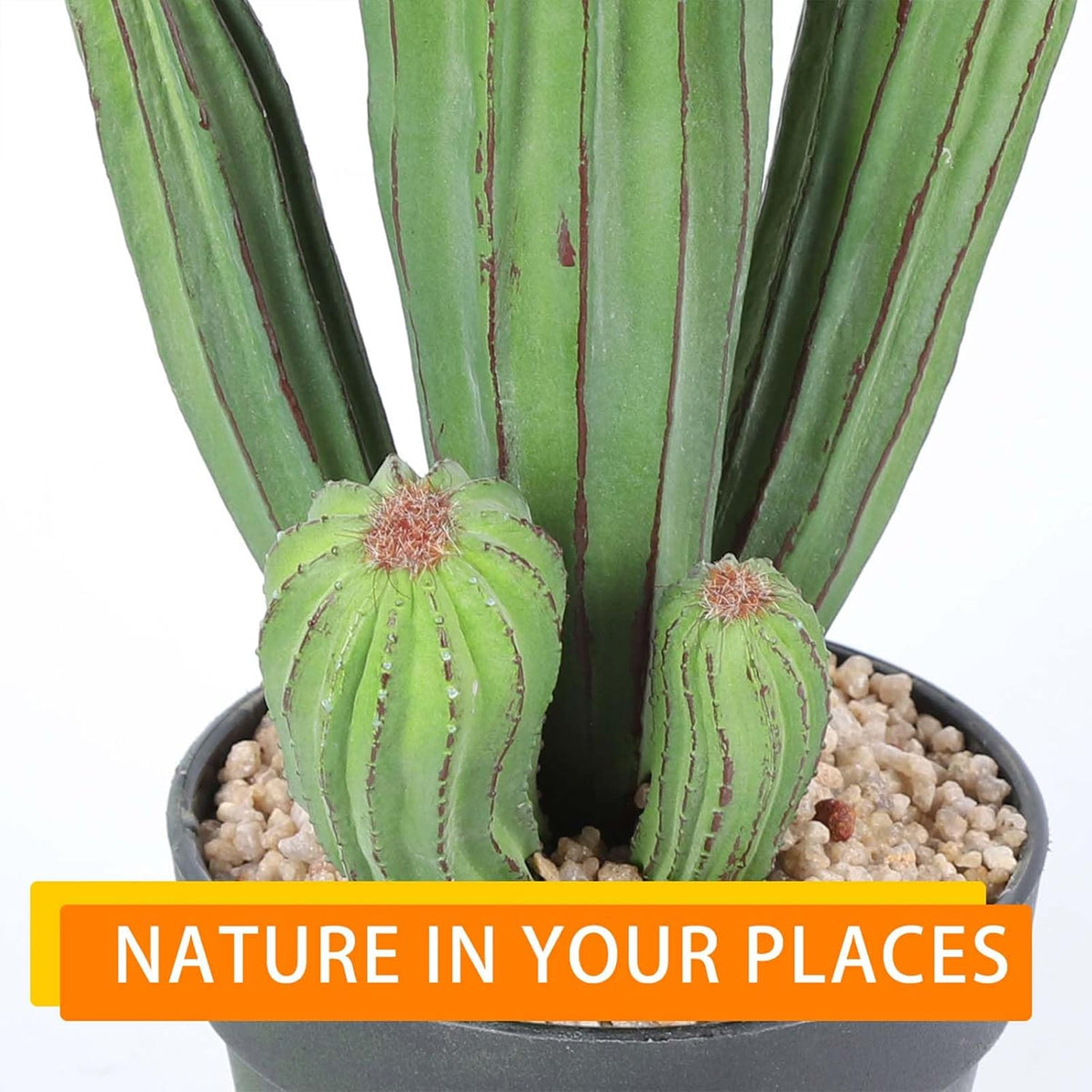 Artificial Cactus Fake Cacti 16" Faux Potted Cactus Plants for Home Store Office Decoration