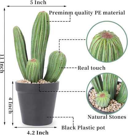 Artificial Cactus Fake Cacti 16" Faux Potted Cactus Plants for Home Store Office Decoration