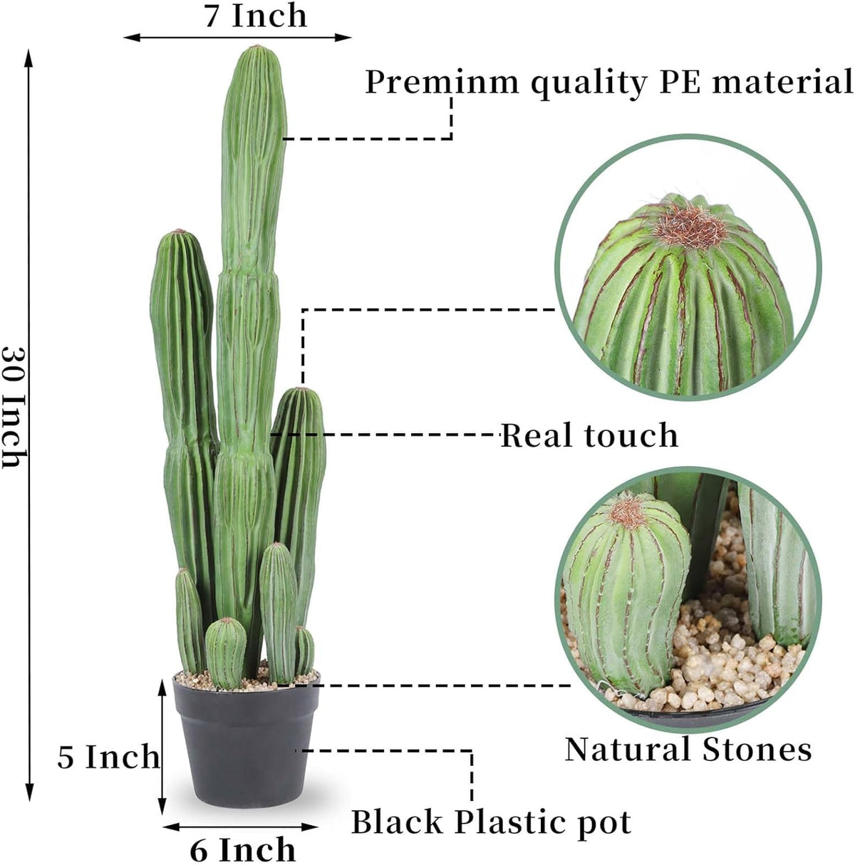 Artificial Cactus Fake Cacti 16" Faux Potted Cactus Plants for Home Store Office Decoration