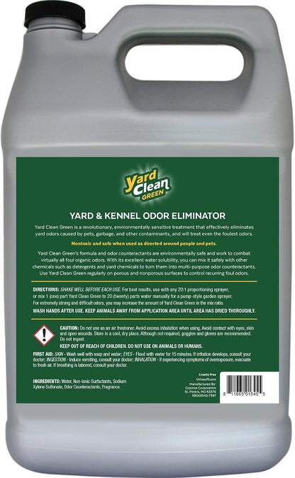 Yard Clean Green Yard and Kennel Odor Eliminator | Cat & Dog Odor Eliminator | Earth Friendly (1 Gallon)