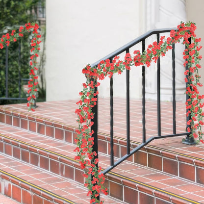 2 Pcs Artificial Flowers Garland for Outdoors White Faux Gardenia Garland 12Ft Silk Rose Hanging Vines Floral for Wedding Arch Party Wall Garden Ceremony Backdrop Fence Spring Decor