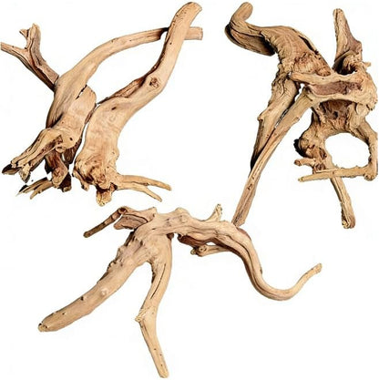 3PCS Driftwood for Aquarium, 5.91''-7.87'' Aquarium Driftwood, Fish Tank Driftwood, for Fish Tank and Aquascaping Driftwood for Reptile Tanks（Random Style）
