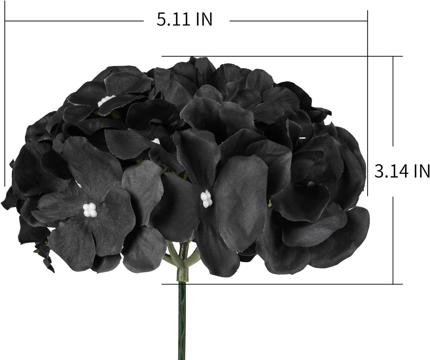 Silk Hydrangea Heads Artificial Flowers Heads with Stems for Home Wedding Decor,Pack of 10 (White)
