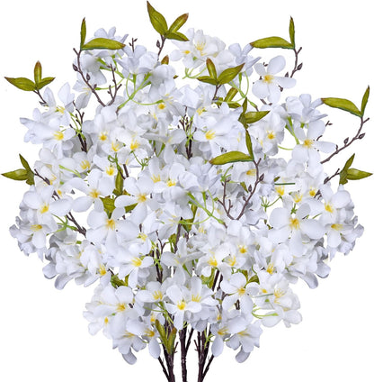 Artificial Apple Blossom Silk Flowers Tree Branches 33” Long Stems Faux Bouquet for Tall Vase Indoor Home Decor DIY Wedding Centerpiece Decoration, Bulk 3pcs (Pink)