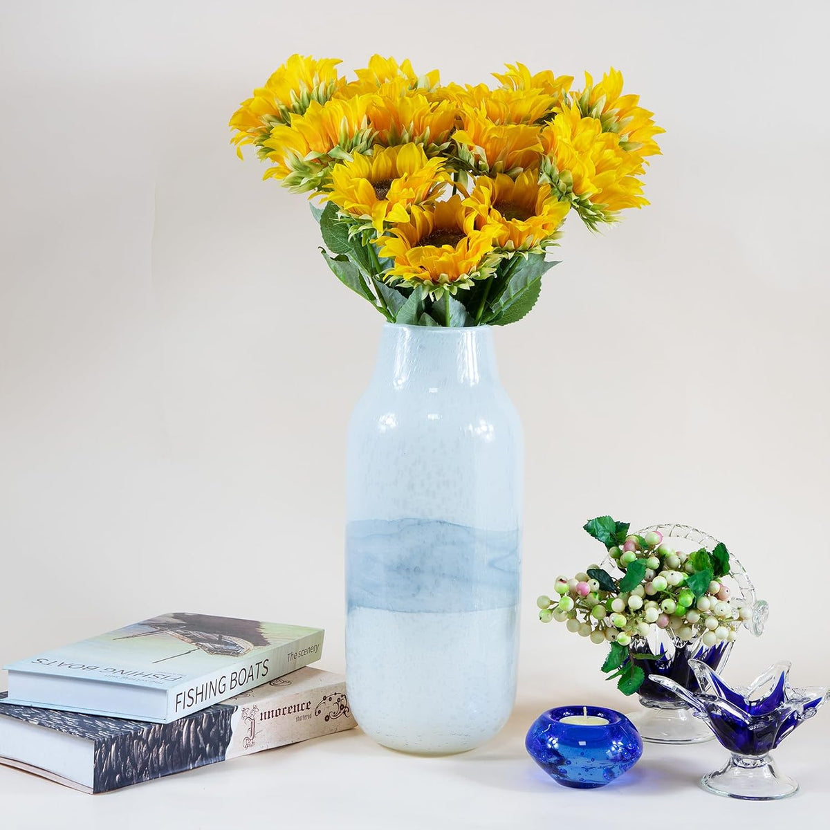 Sunflowers Artificial Flowers with Golden Yellow Long Stem Artificial Flower 10 Pcs for Home Decoration,Fake Fall Flowers Decor,Wedding Arrangement(Golden Yellow)