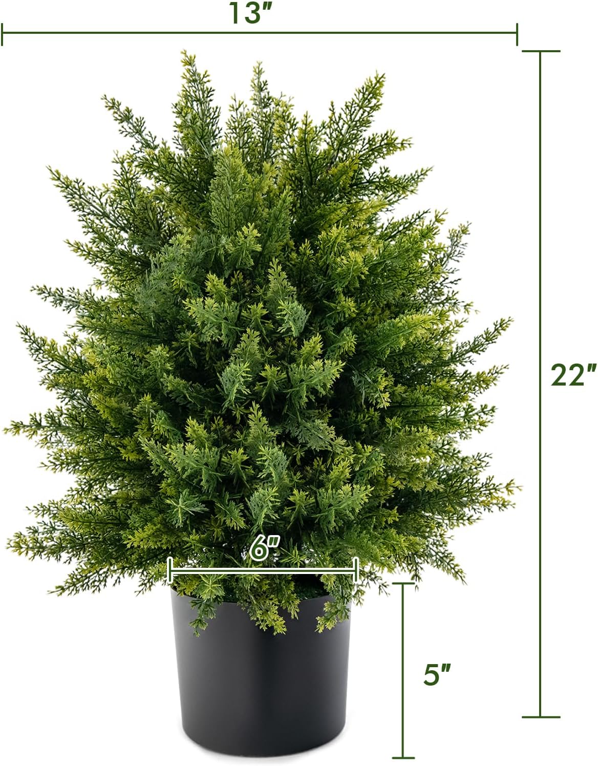 2 Pack 22" Artificial Boxwood Topiary Ball Tree with Orange Fruits