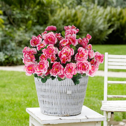 2 Pcs Artificial Flowers for Outdoors Faux Silk Camellia Yellow Flowers