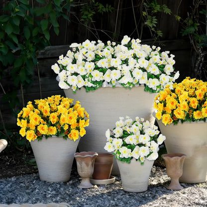 2 Pcs Artificial Flowers for Outdoors Faux Silk Camellia Yellow Flowers