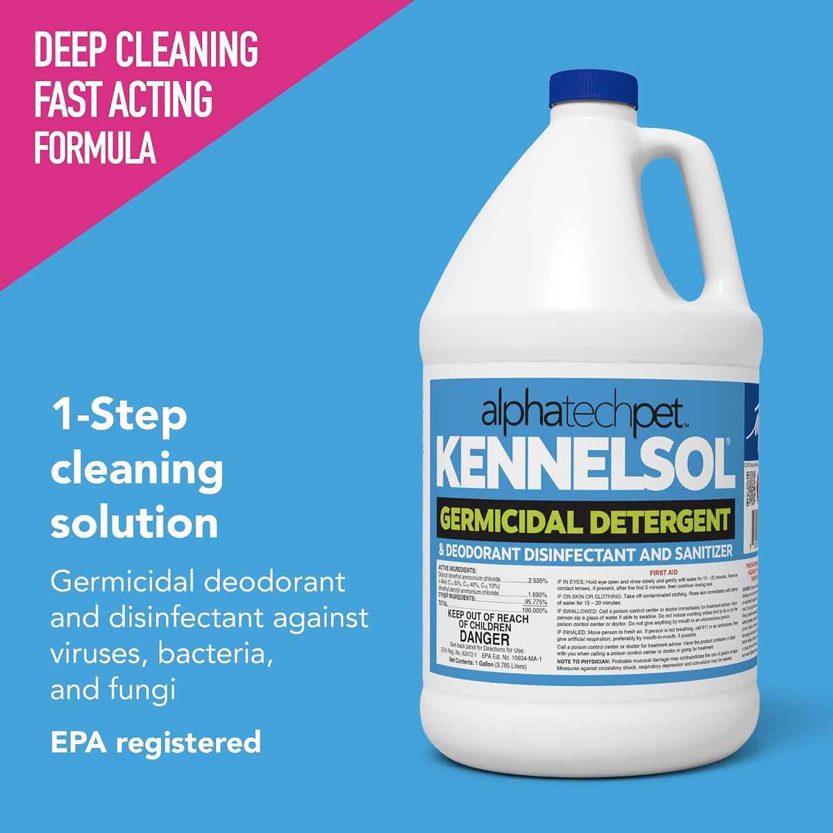 KennelSol Disinfectant & Cleaner for Kennels, 1 Gallon, 1 ct