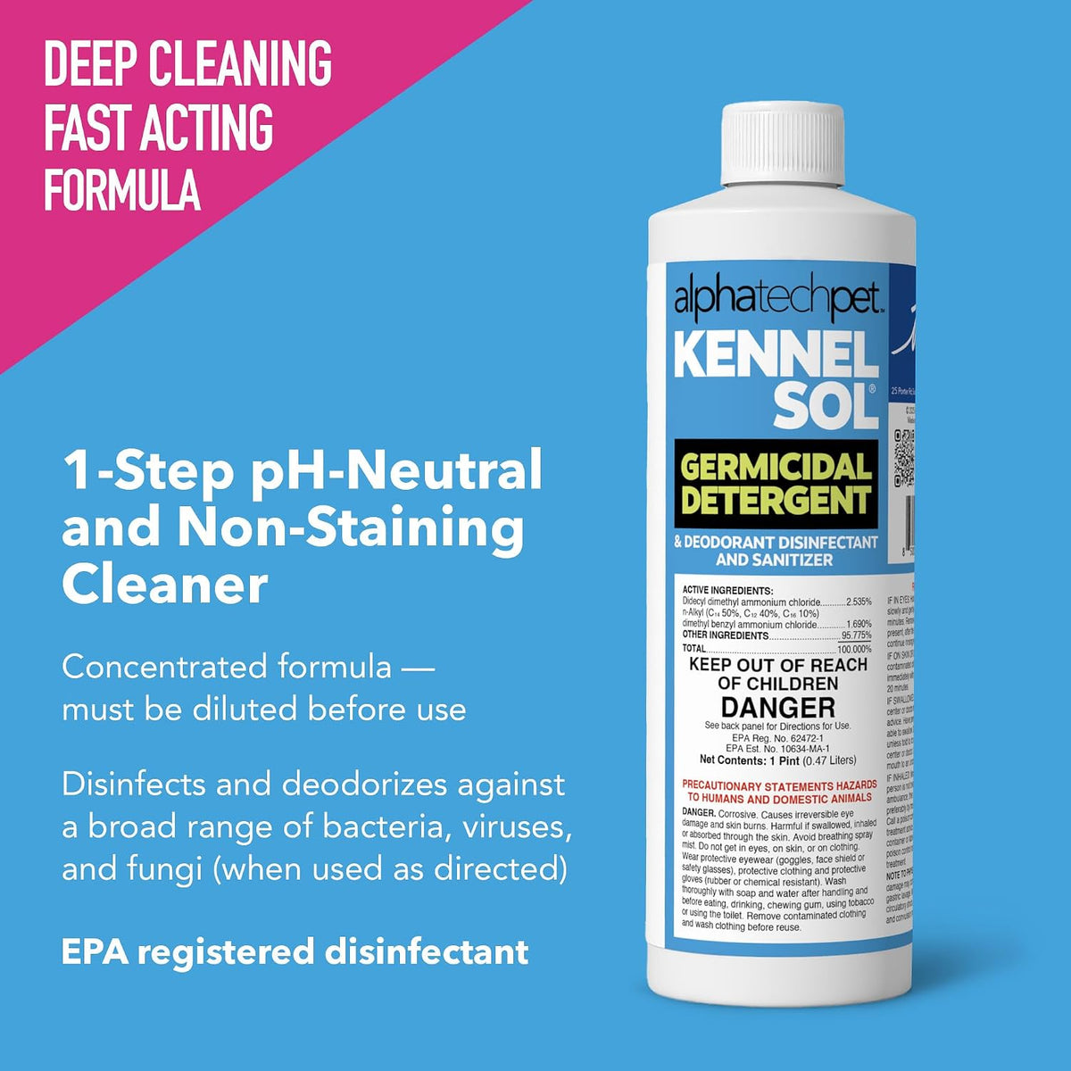 KennelSol Disinfectant & Cleaner for Kennels, 1 Gallon, 1 ct