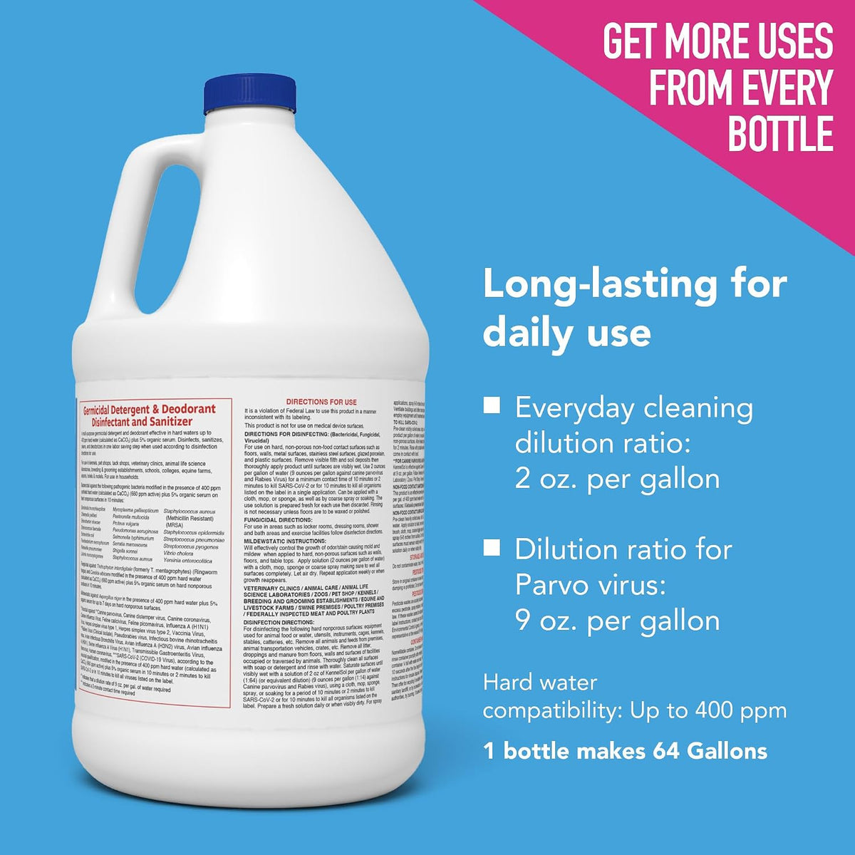 KennelSol Disinfectant & Cleaner for Kennels, 1 Gallon, 1 ct