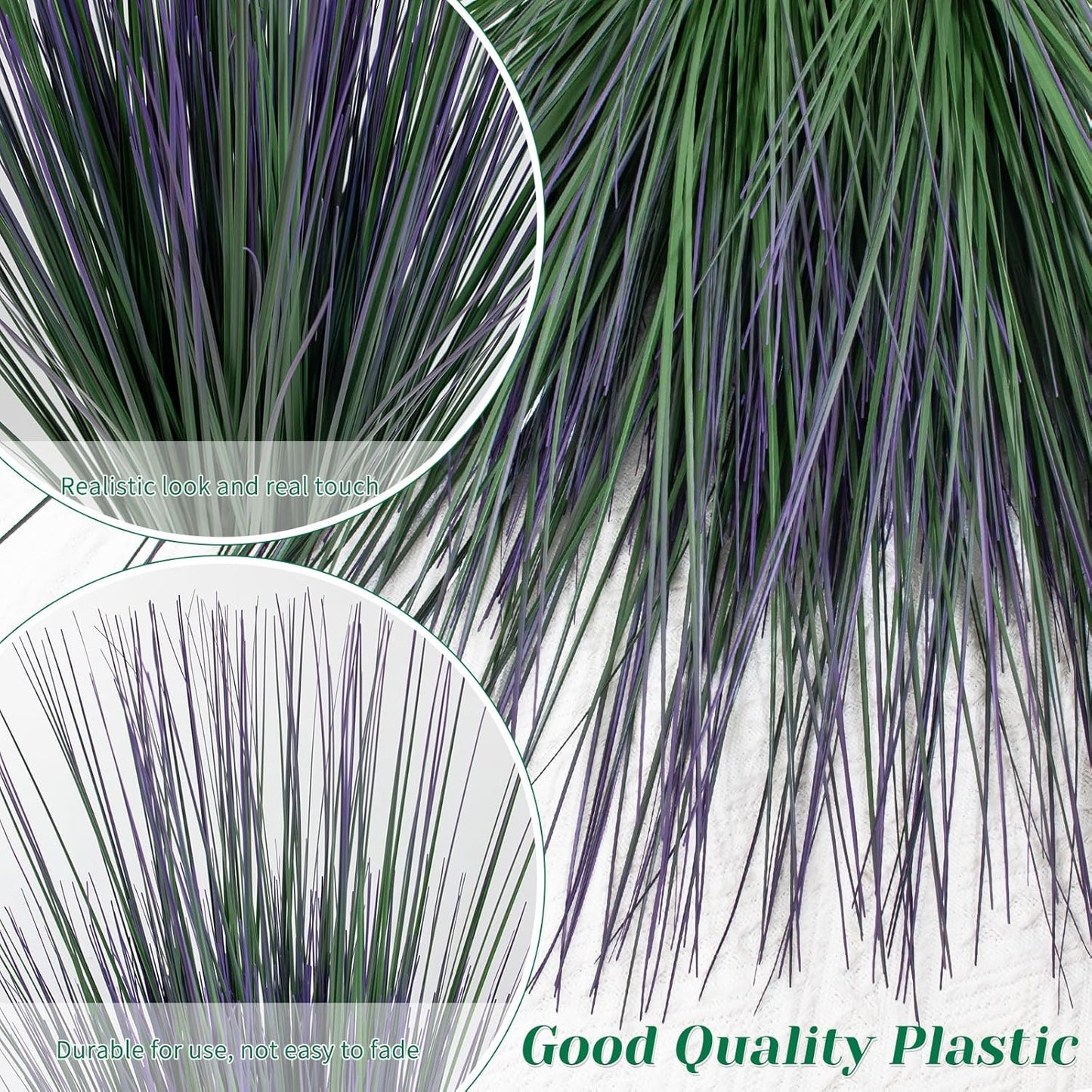 27" Artificial Plants Onion Grass | Tall Faux Greenery Shrubs - Fake Wheat Stems & Tall Grass Bushes for Indoor/Outdoor Home, Office, Garden, Porch & Window Box Decor 6 Pack - Green Red Tail