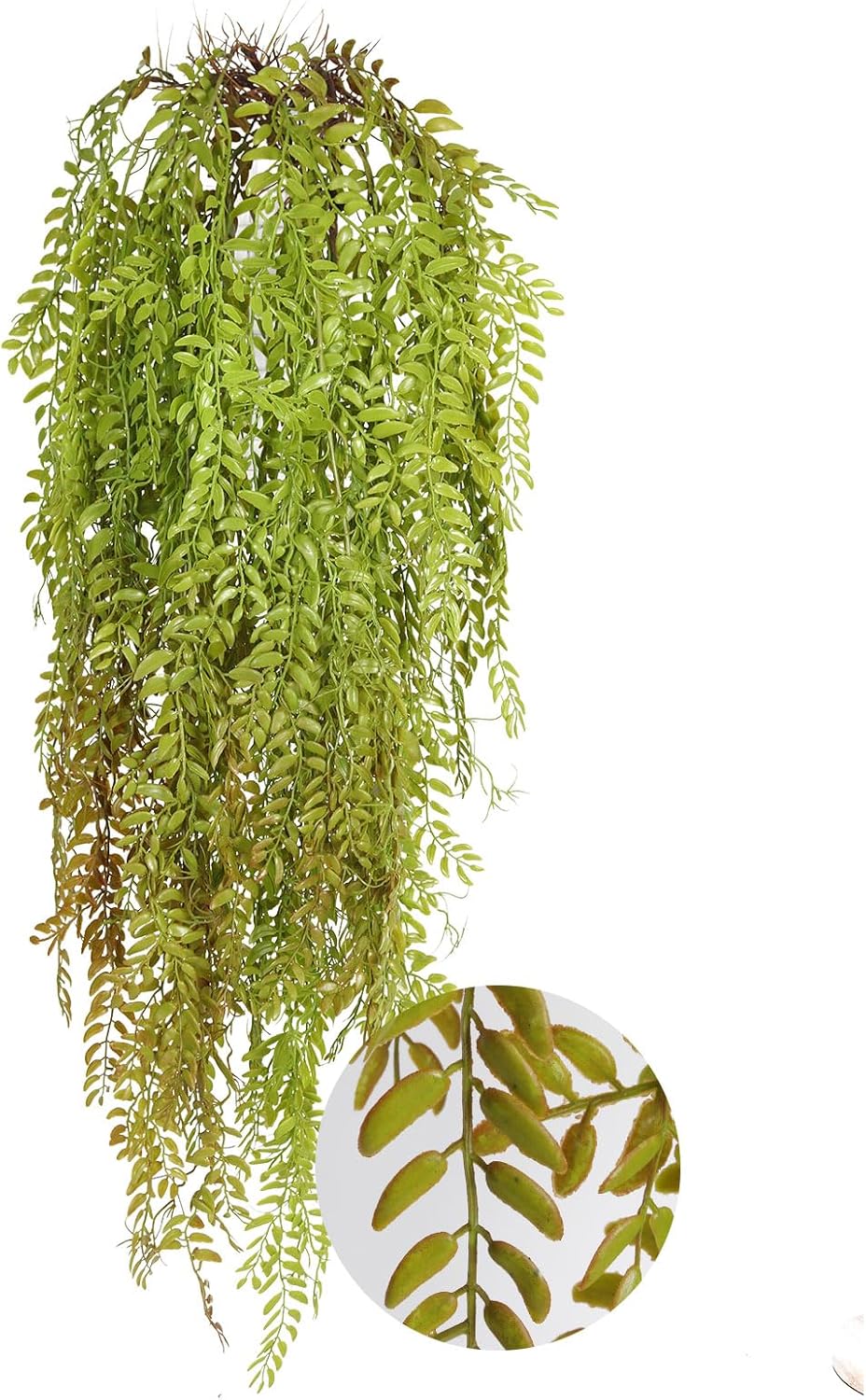 2 Pcs 3.7Ft Hanging Fake Plants Faux Ferns Ivy Willow Vine Leaves Wall Greenery Artificial Vine Plastic for Spring Summer Home Garden Wedding Graduation Party Indoor Outdoor Decorations(Green)