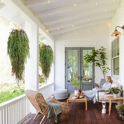 2 Pcs 3.7Ft Hanging Fake Plants Faux Ferns Ivy Willow Vine Leaves Wall Greenery Artificial Vine Plastic for Spring Summer Home Garden Wedding Graduation Party Indoor Outdoor Decorations(Green)