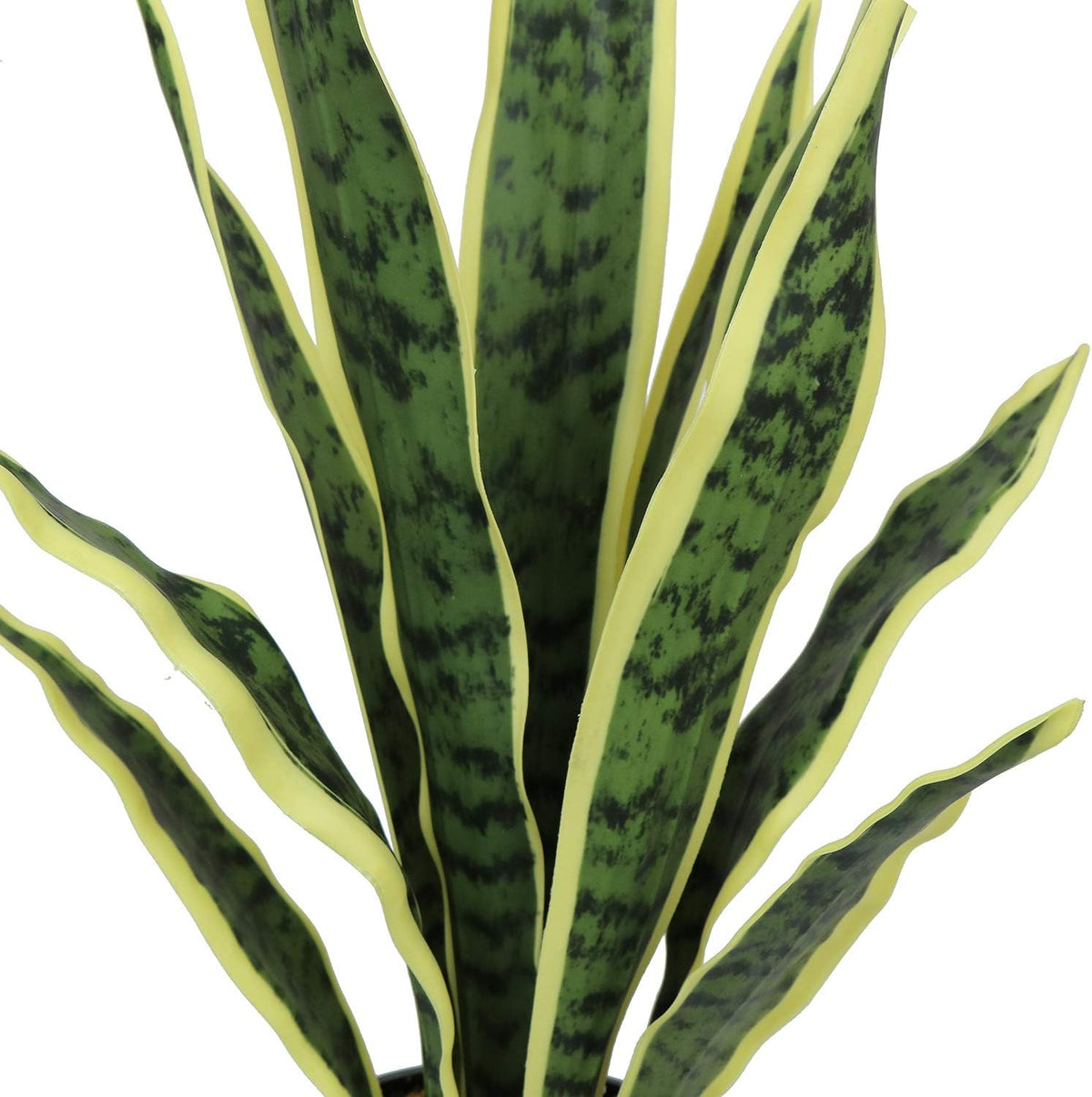Artificial Snake Plant with Potted 23.6" Fake Plastic Sansevieria Faux Plants in Pot for Outdoor Window Box Verandah Planter Indoor Outside Home Garde Office Room Gardening Decoration