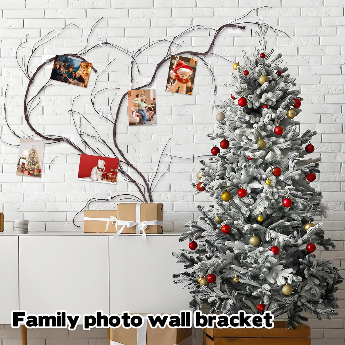 Bendable Brown Small Artificial Tree Branches, Flexible Large Artificial Fake Plants Tree Fake Tree Trunk Garland Rattan Wreath for Wall Hanging Front Door Jungle X'Mas Decoration 300cm/118inch