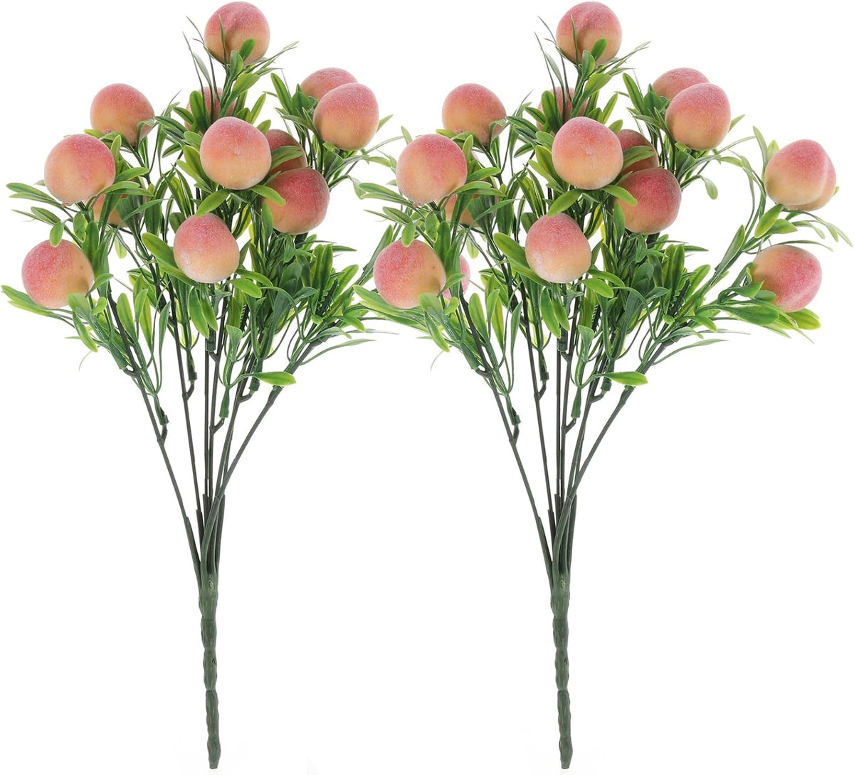 Artificial Peach Branches 2 pcs Fake Fruit Branches for Vase Filling Home Decor DIY Crafts Wreaths Weddings Parties Spring Centerpieces 12.79 X 3.93 X 3.93 in