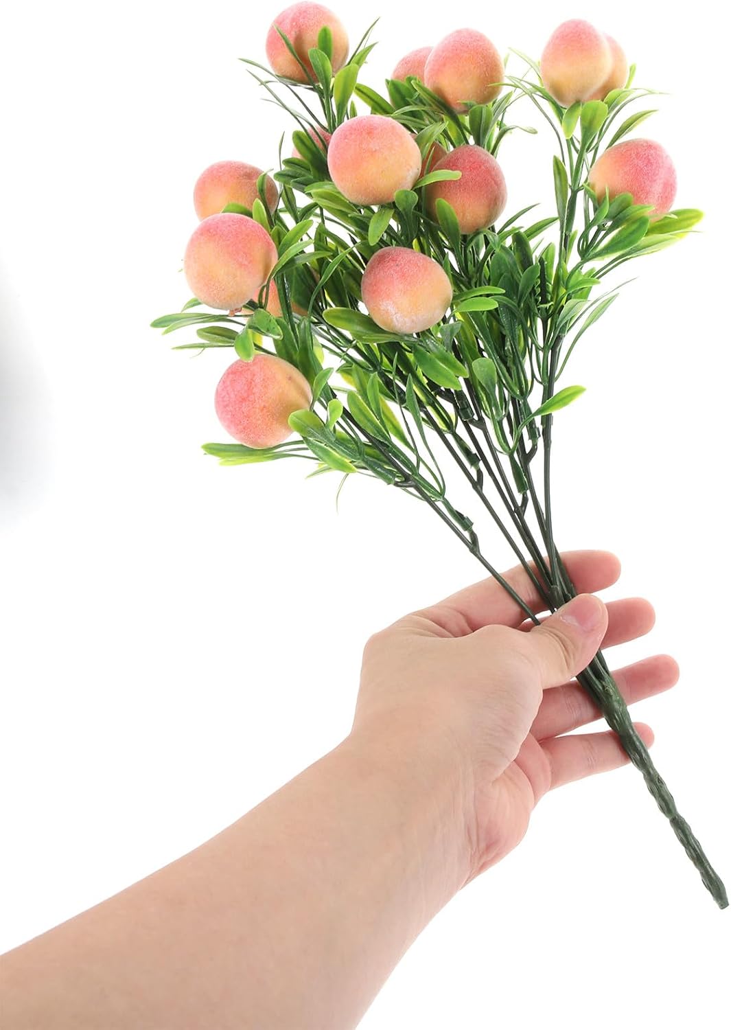 Artificial Peach Branches 2 pcs Fake Fruit Branches for Vase Filling Home Decor DIY Crafts Wreaths Weddings Parties Spring Centerpieces 12.79 X 3.93 X 3.93 in