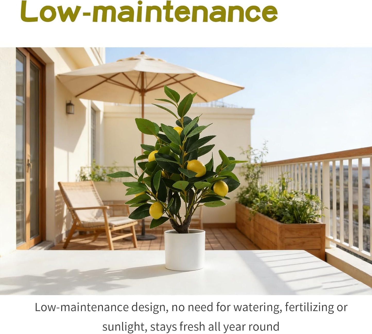 Artificial Lemon Potted Plant, 18" Indoor Fake Lemon Tree Greenery in Pot Faux Green Plants Lemon Tree Branches Stems for Kitchen Office Living Room Balcony Home Decor