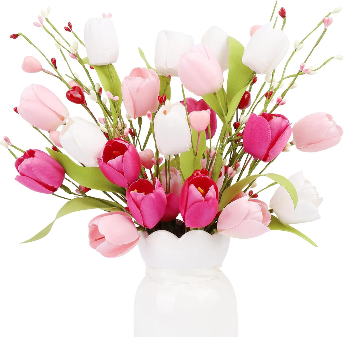 Artificial Tulips Flower Stems for Valentine’s Day Anniversary Decor