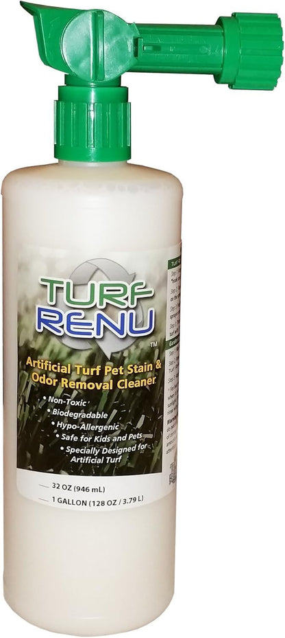 Artificial Turf Pet Stain & Odor Removal Cleaner Refill, 1 Gallon, Enzymatic Artificial Grass Cleaner for Dog Urine, Kennels & Outdoor Surfaces