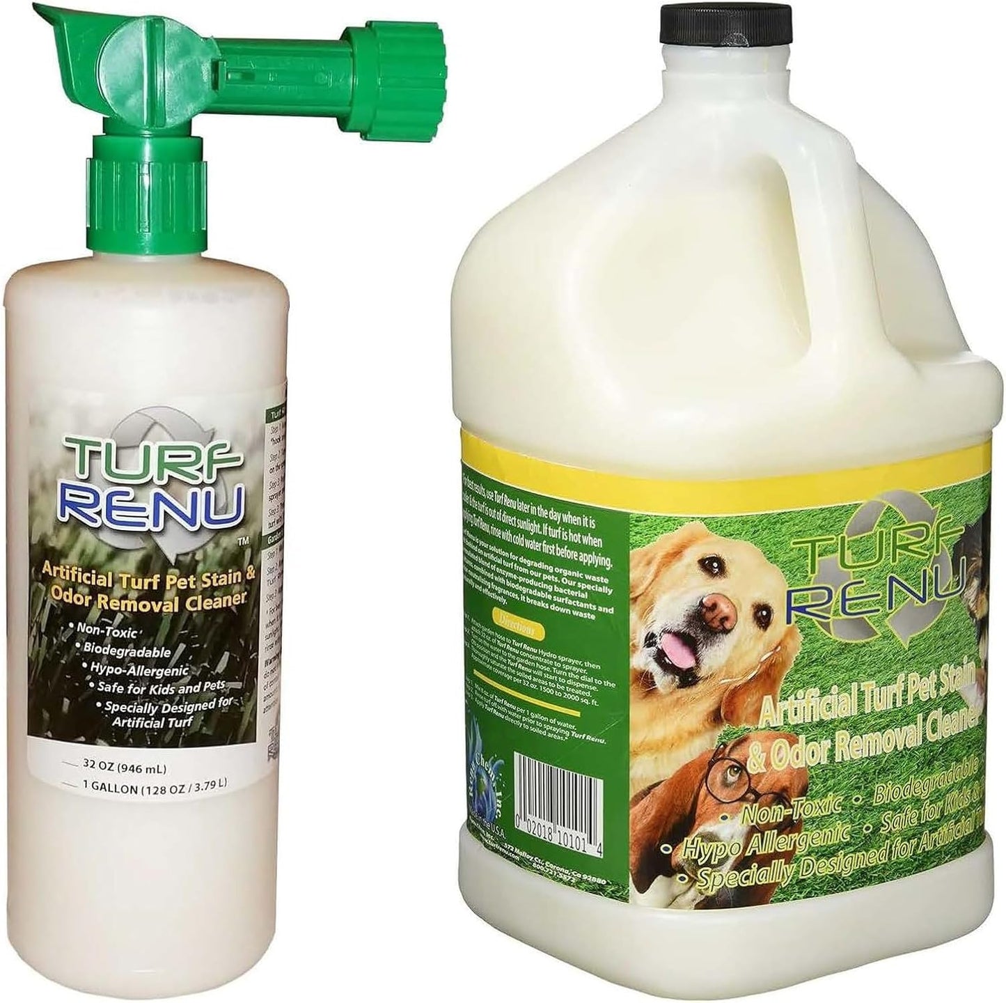 Artificial Turf Pet Stain & Odor Removal Cleaner Refill, 1 Gallon, Enzymatic Artificial Grass Cleaner for Dog Urine, Kennels & Outdoor Surfaces