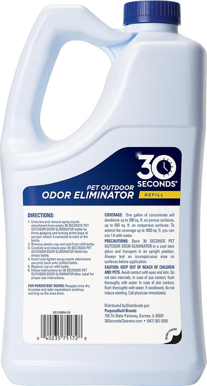 Outdoor Odor Eliminator for Pets, Dogs, For Grass, Turf, Lawns, Kennels & Dog runs, Enzyme Cleaner (1 Gallon Concentrate)