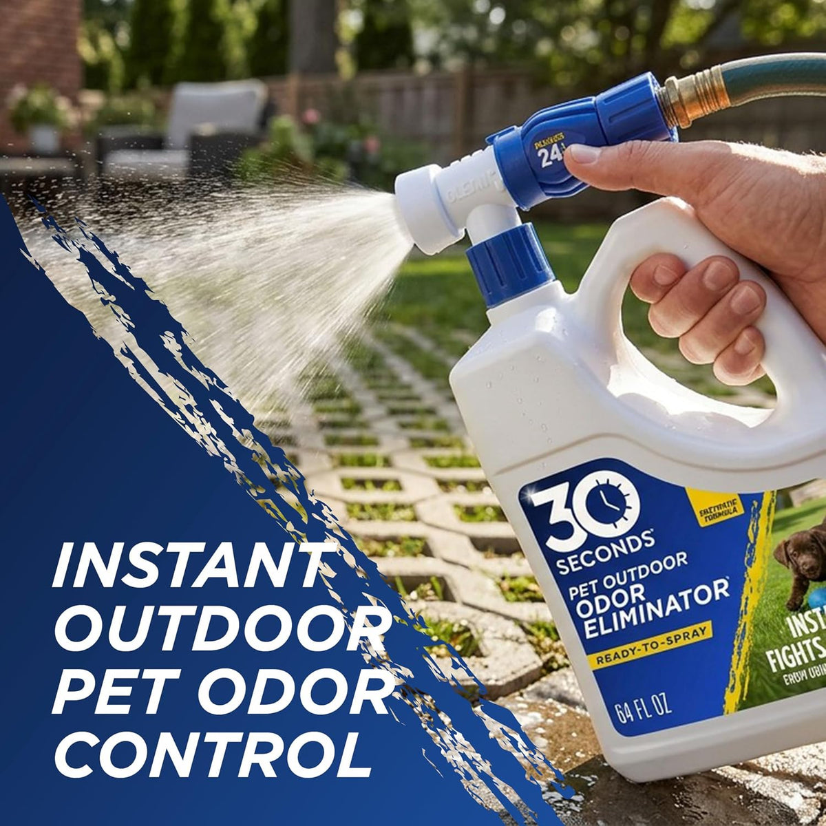 Outdoor Odor Eliminator for Pets, Dogs, For Grass, Turf, Lawns, Kennels & Dog runs, Enzyme Cleaner (1 Gallon Concentrate)