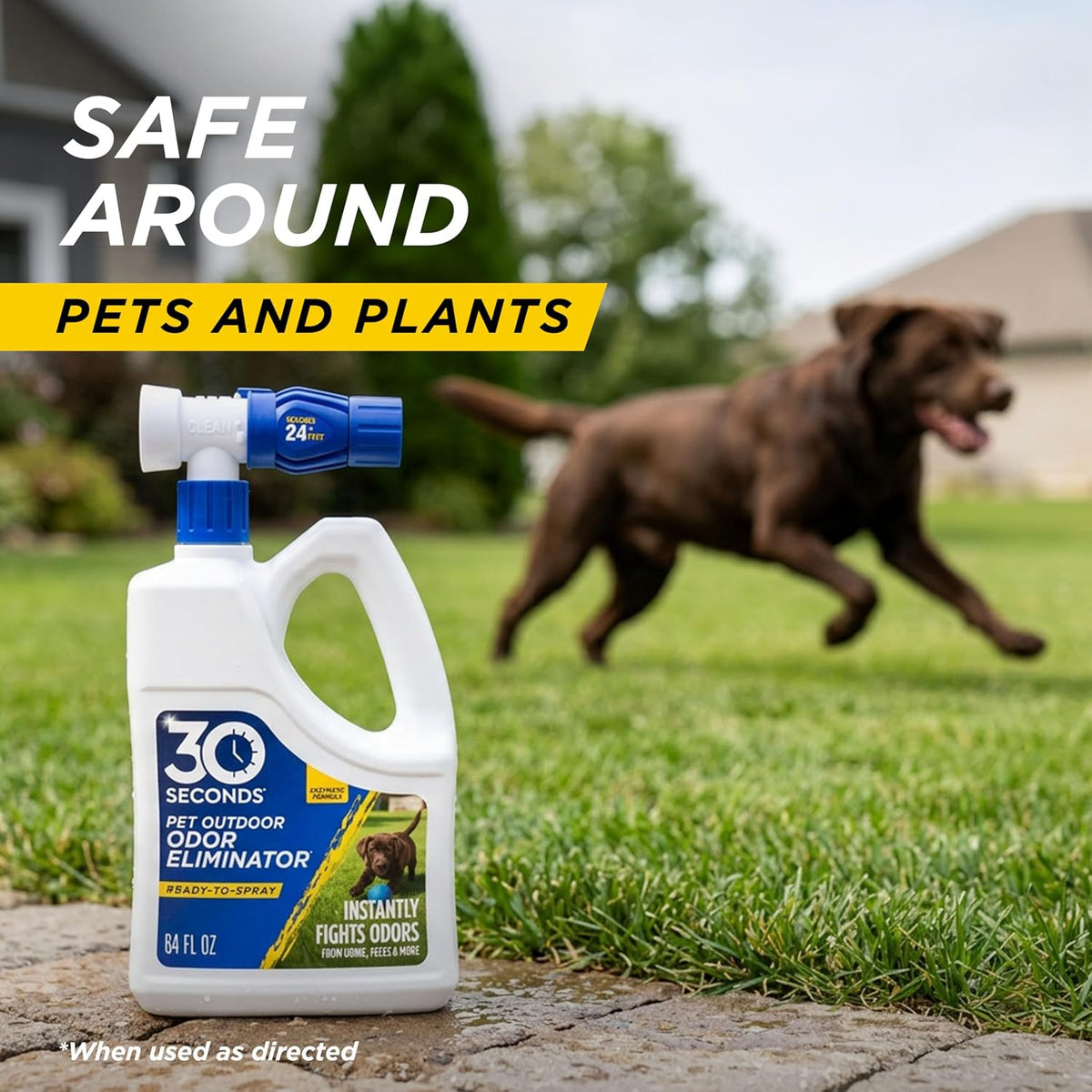 Outdoor Odor Eliminator for Pets, Dogs, For Grass, Turf, Lawns, Kennels & Dog runs, Enzyme Cleaner (1 Gallon Concentrate)